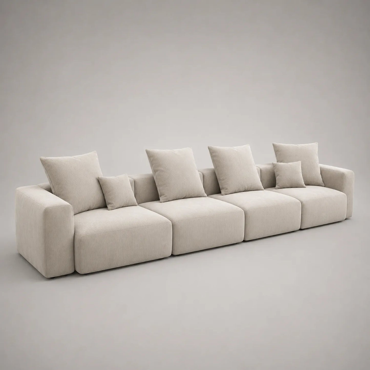 Modulares Sofa Set 4-Sitzer Cord Beige 360 cm