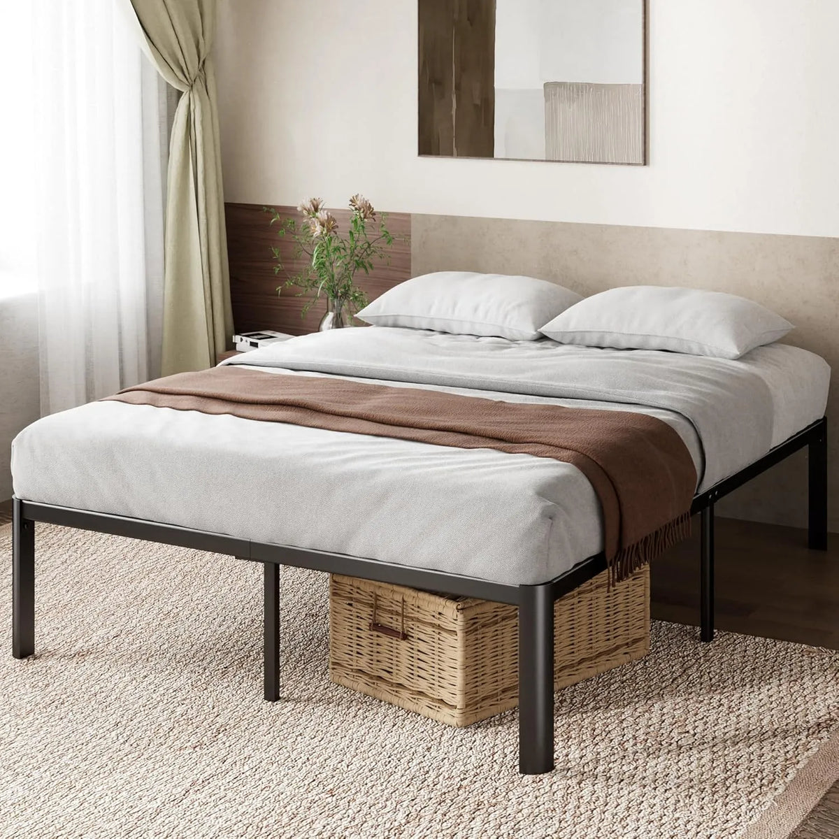 Unterbett-Aufbewahrungstasche — 135 × 190 cm, 41 cm, schwarz, aus Metall