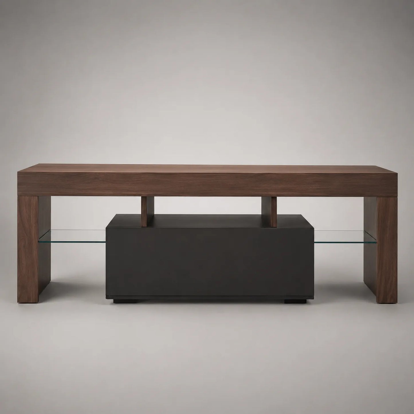 TV-Schrank Holz mit gehärtetem Glas 150x45x50cm