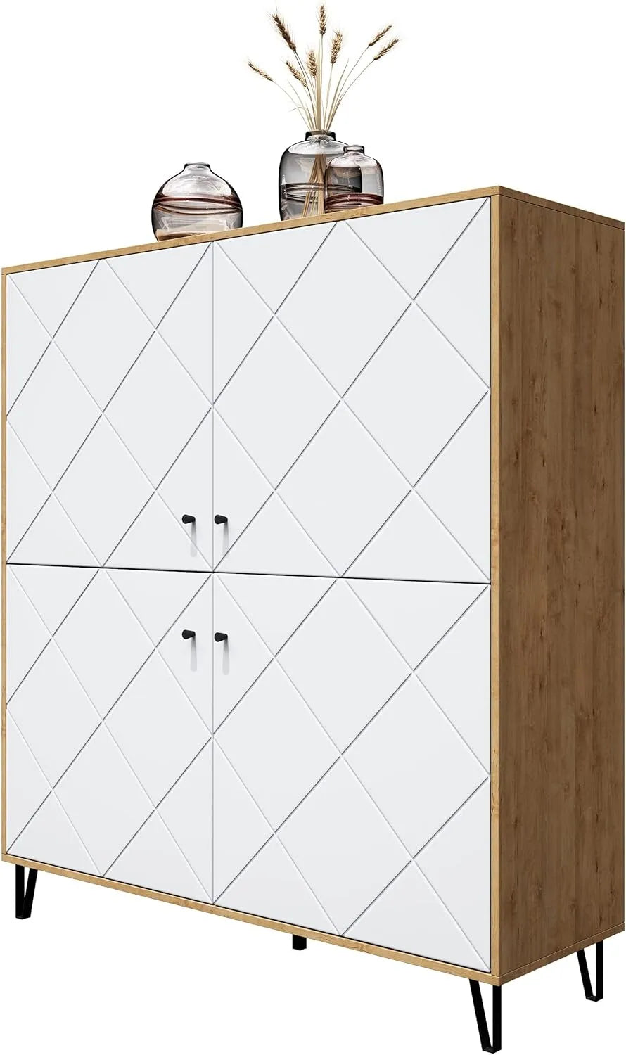 Sideboard und Anrichte — 123 × 136 × 40 cm, weiß