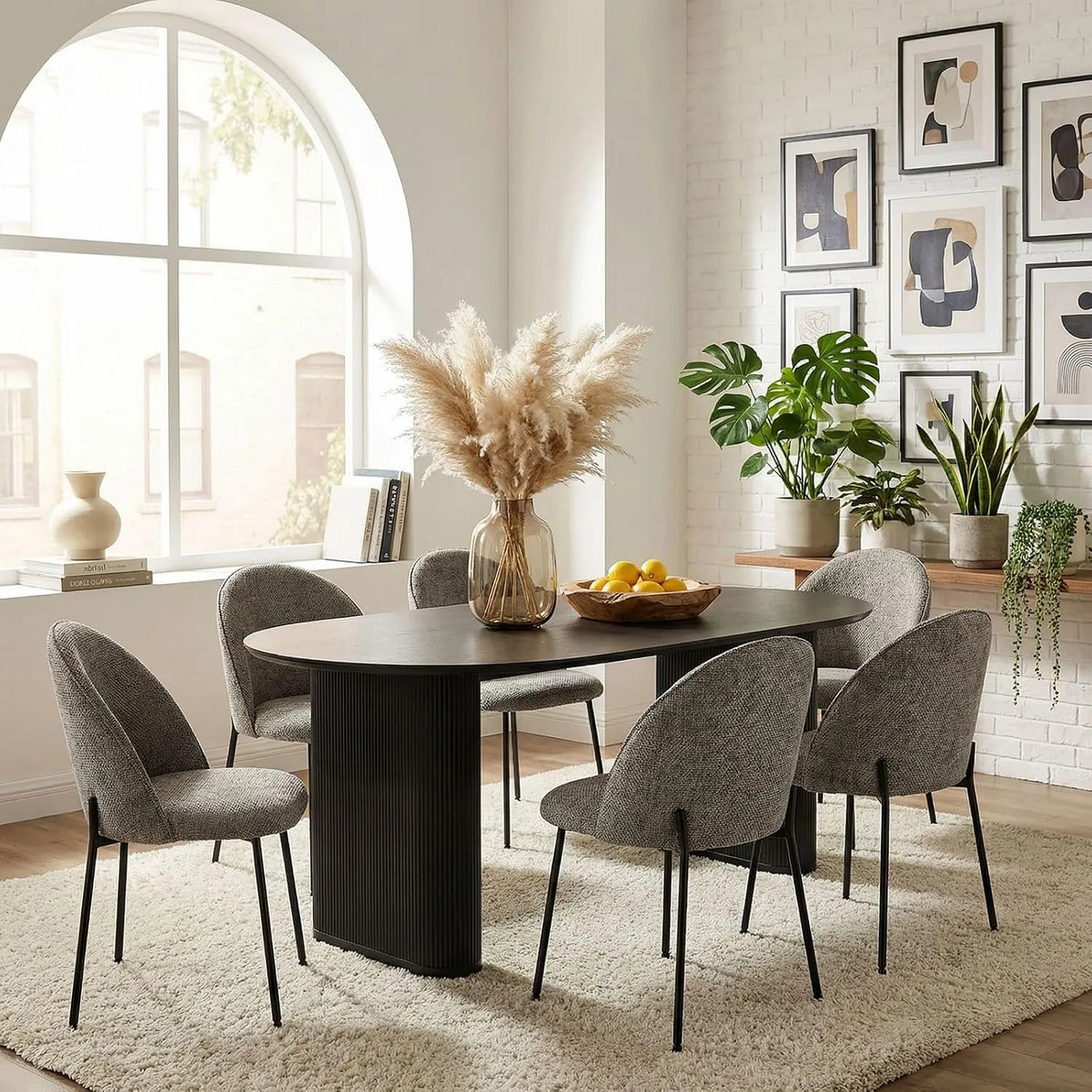 Essgruppe: DONOVAN, 200 × 75 × 100 cm, grau