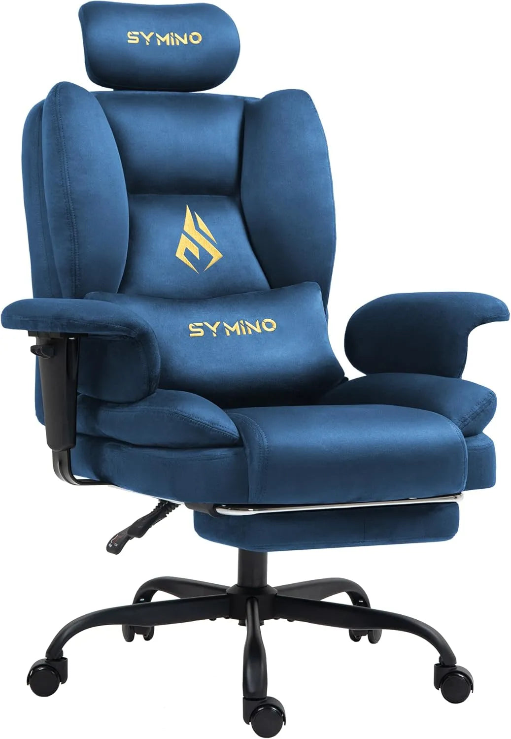 Schreibtisch und Computertisch – höhenverstellbar, für Gaming, 130kg, blau, mit Lederbezug