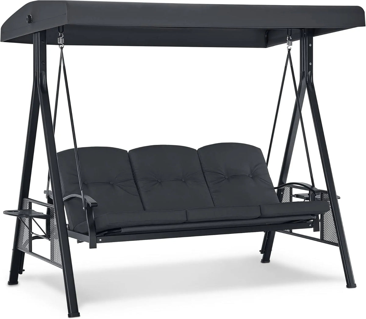 M MCombo 3-Sitzer Hollywoodschaukel mit Liegefunktion — mit Relaxfunktion, drehbar, wetterfest, 204 × 118 × 181 cm, 360kg, verstellbar