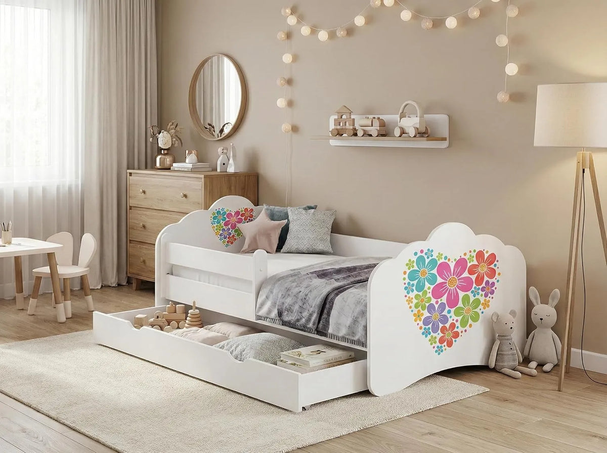 Kinderbett: MOBI, für Kinder, mit Bettkasten, mit Rausfallschutz, 160 × 80, 80 × 160