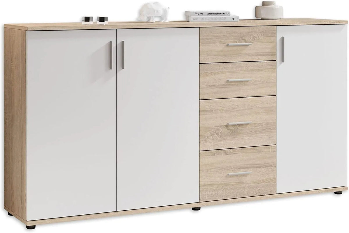 Sideboard und Anrichte — BOBBY, mit Stauraum, 160 × 82 × 35 cm, weiß