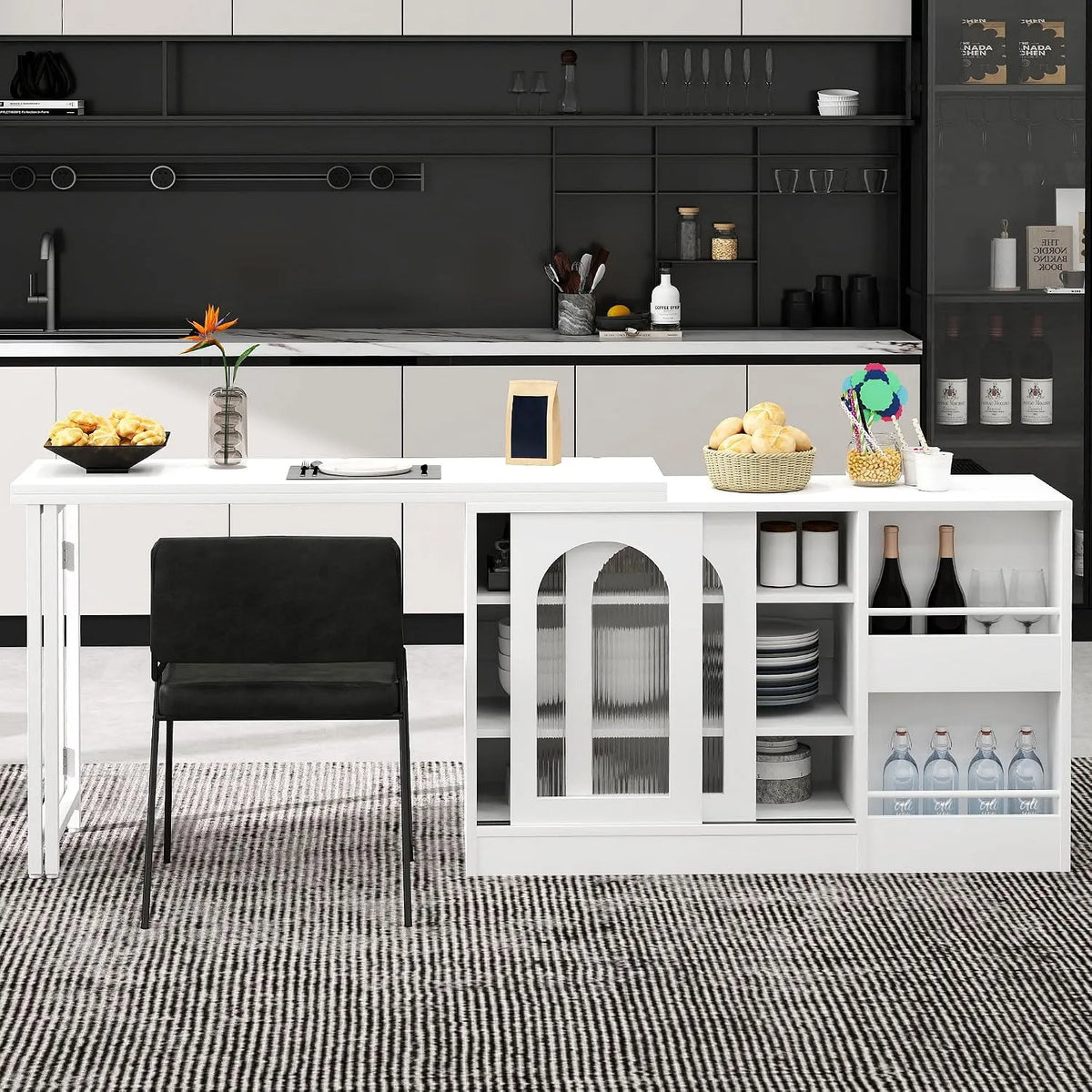 Sideboard und Anrichte – mit Stauraum, ausziehbar, drehbar, weiß