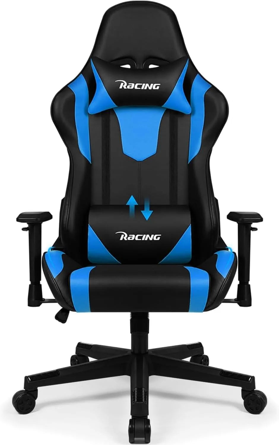 Bürostuhl – mit Armlehnen, mit Kissen, für Gaming, verstellbar, 150 kg