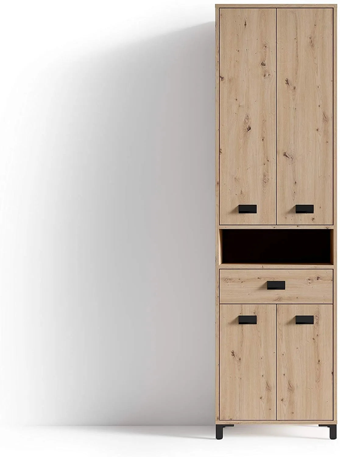 Badezimmerschrank und Badmöbel: WELLNESS, aus Metall, 4 Türen, 31 cm, schwarz, byLIVING B 54