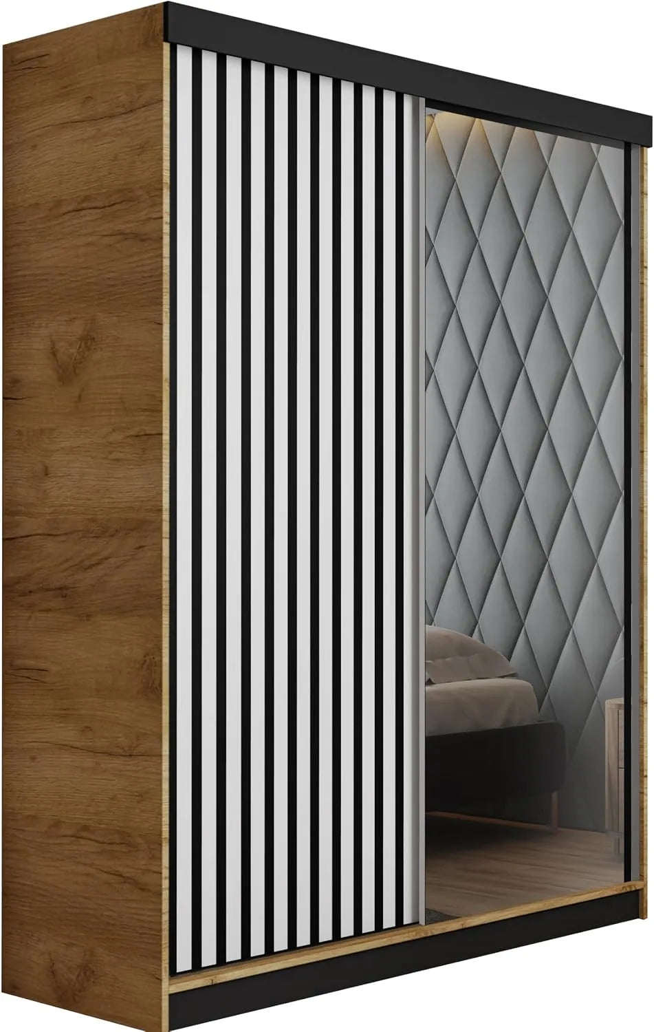 Craft Kleiderschrank und Garderobenschrank: KIER, mit Stauraum, 138 × 205 × 59 cm, gold