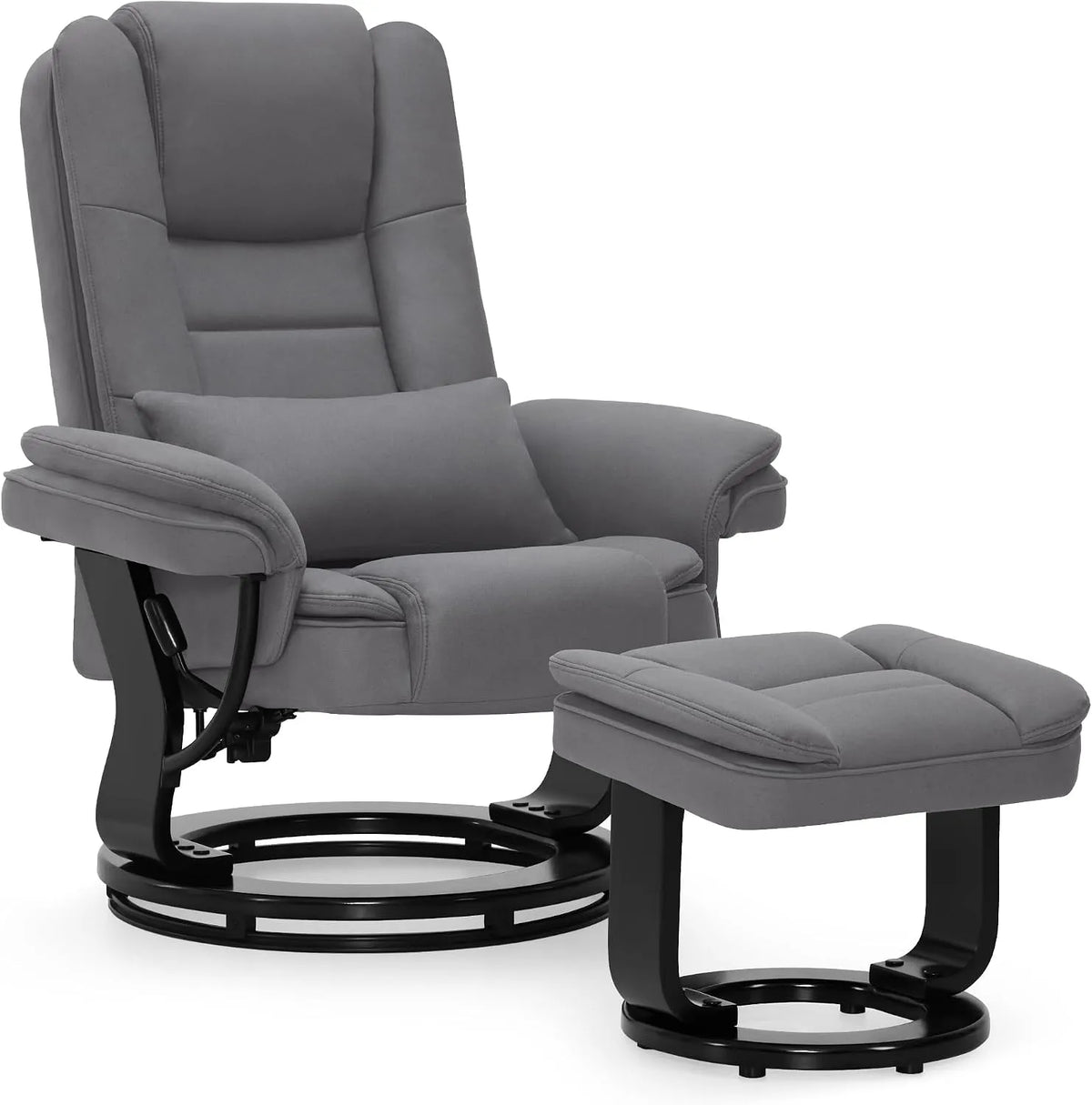 Relaxsessel und Fernsehsessel — mit Relaxfunktion, drehbar, mit Kissen, mit Liegefunktion, 120 Kg, grau
