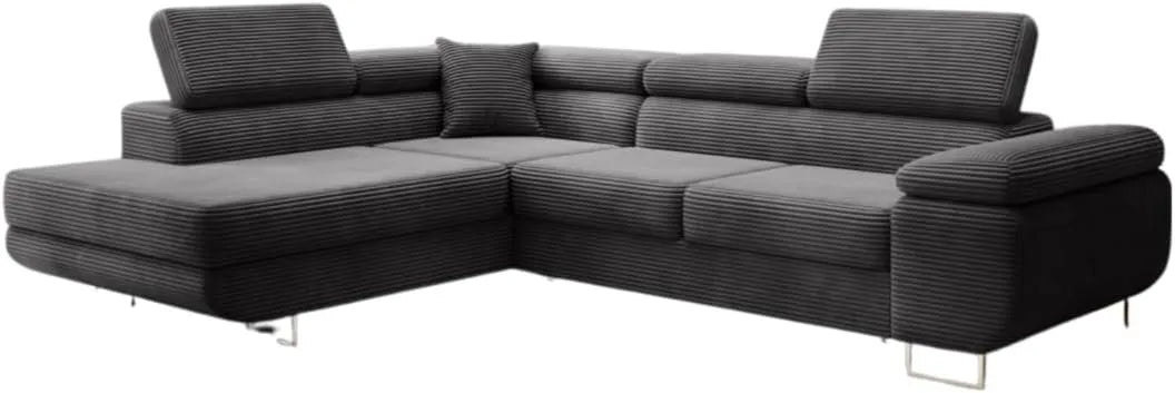 Sofa: linke Ausrichtung, mit Cordbezug, anthrazit