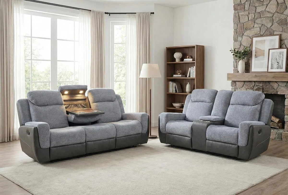 Sofagarnitur: mit Stauraum, mit USB-Anschluss, verstellbar, LED-Anzeige, 3-Sitzer, 2-Sitzer, mit Stoffbezug, mit Lederbezug