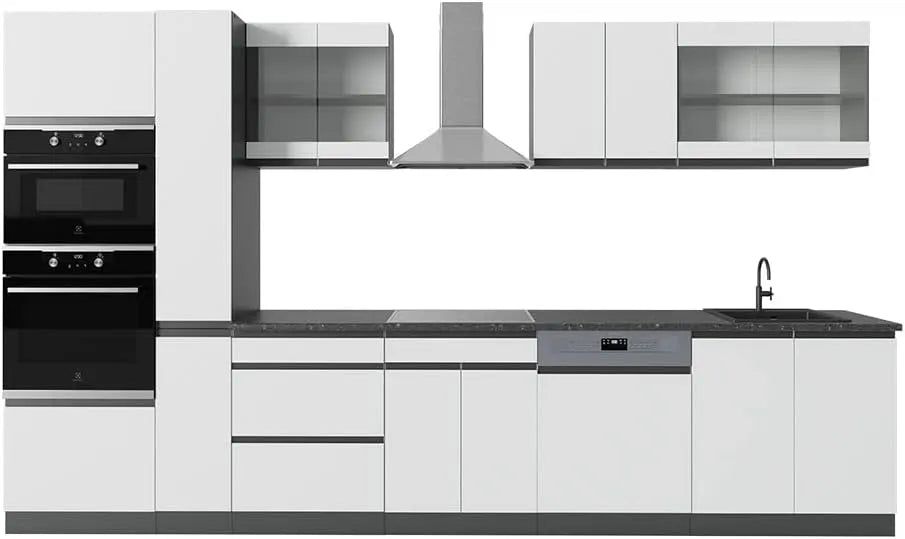 Vicco Küchenzeile – 350 cm, anthrazit