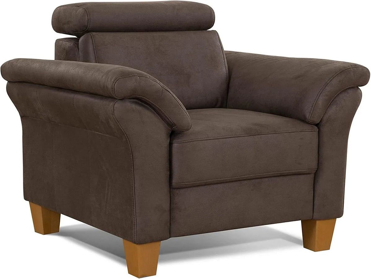 Sessel und Polsterstuhl – verstellbar, 101 × 84 × 93, braun, mit Lederbezug