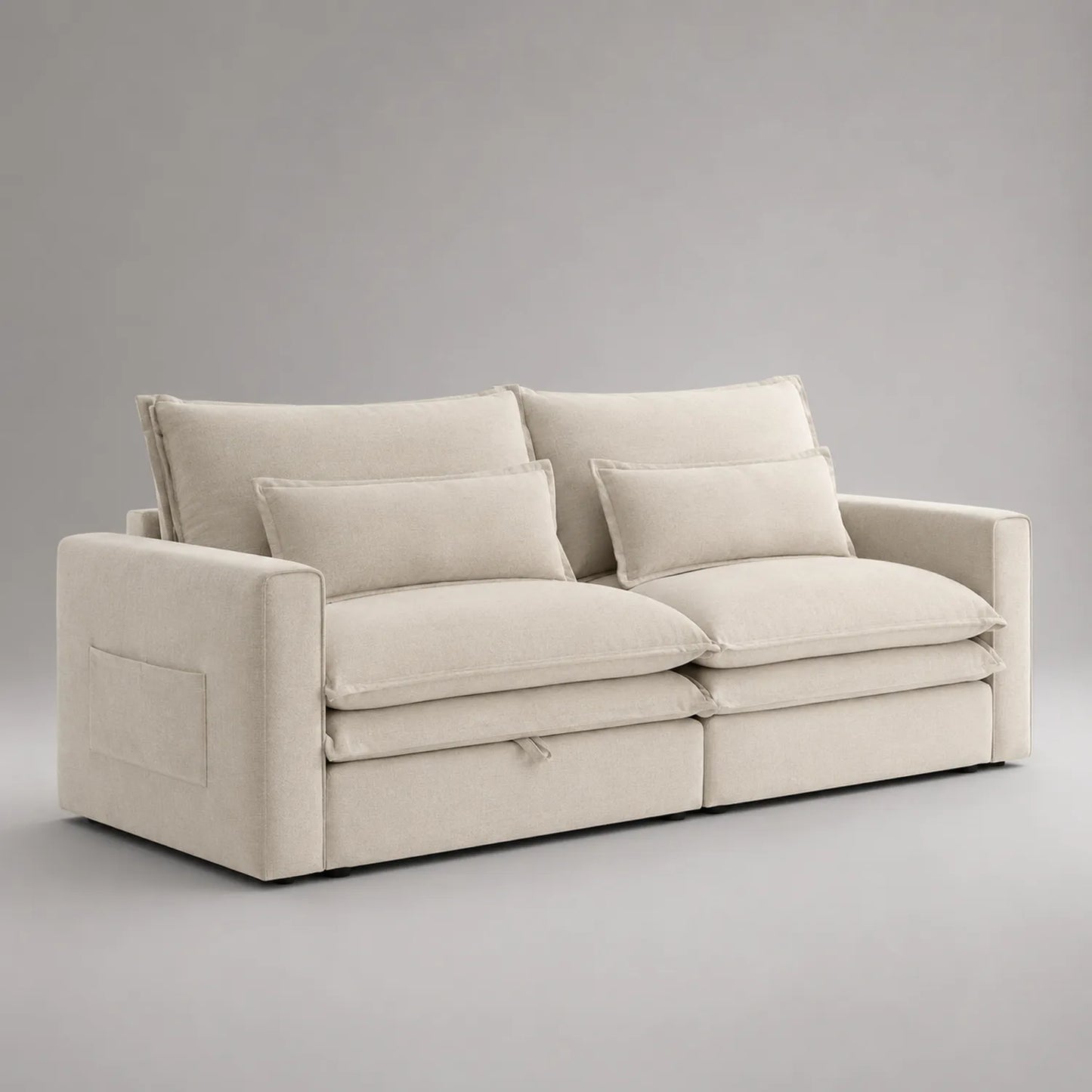 3-Sitzer Sofa aus Mikrofaser Beige