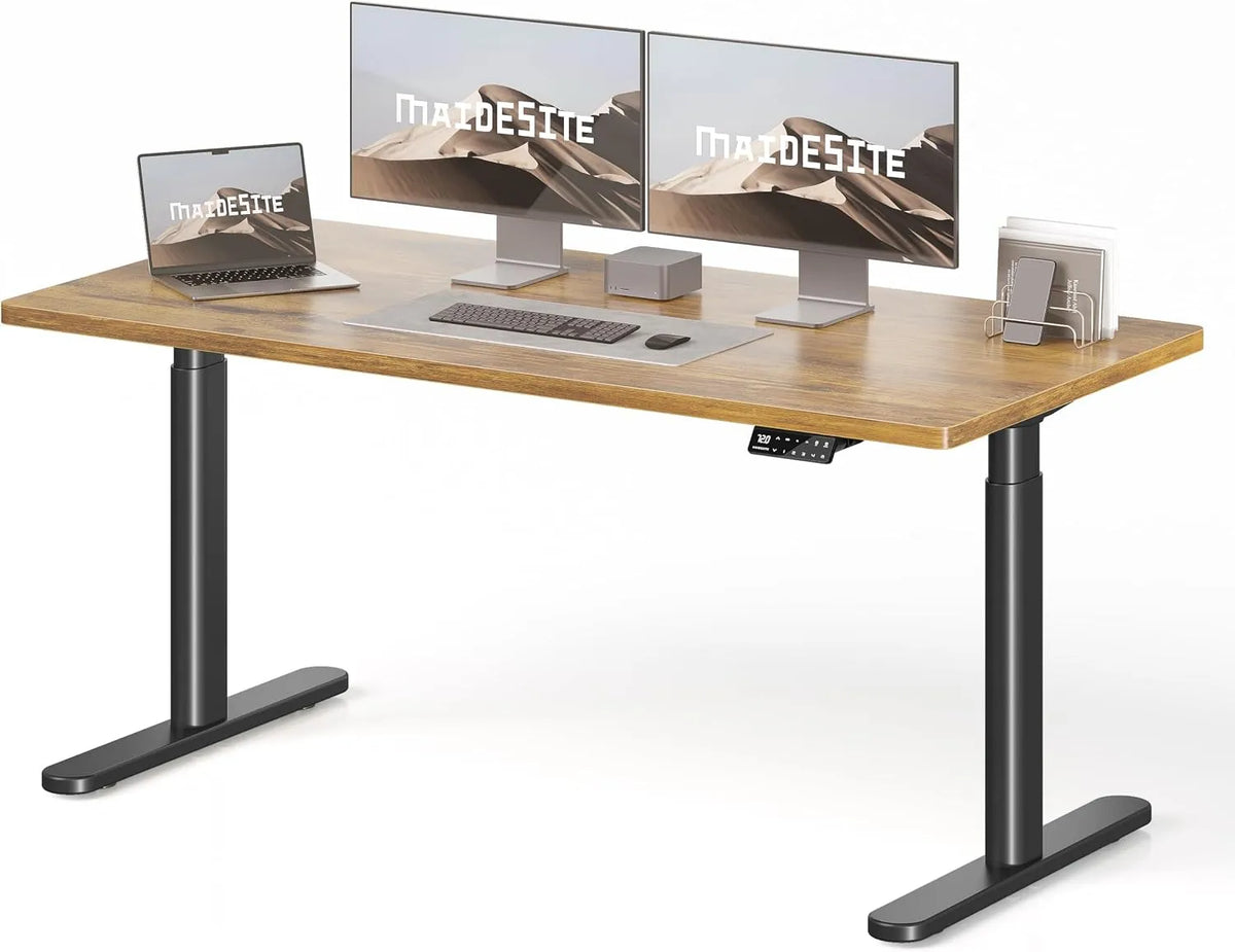 Schreibtisch und Computertisch: höhenverstellbar, leiser Betrieb, 160 × 80cm, 180kg