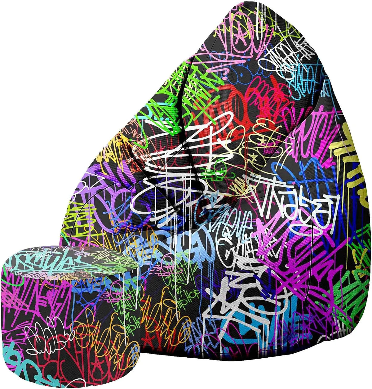 Sitzsack – aus Oxford-Gewebe, mit Kissen, wasserbeständig, 80 × 80 × 120cm, mit Stoffbezug