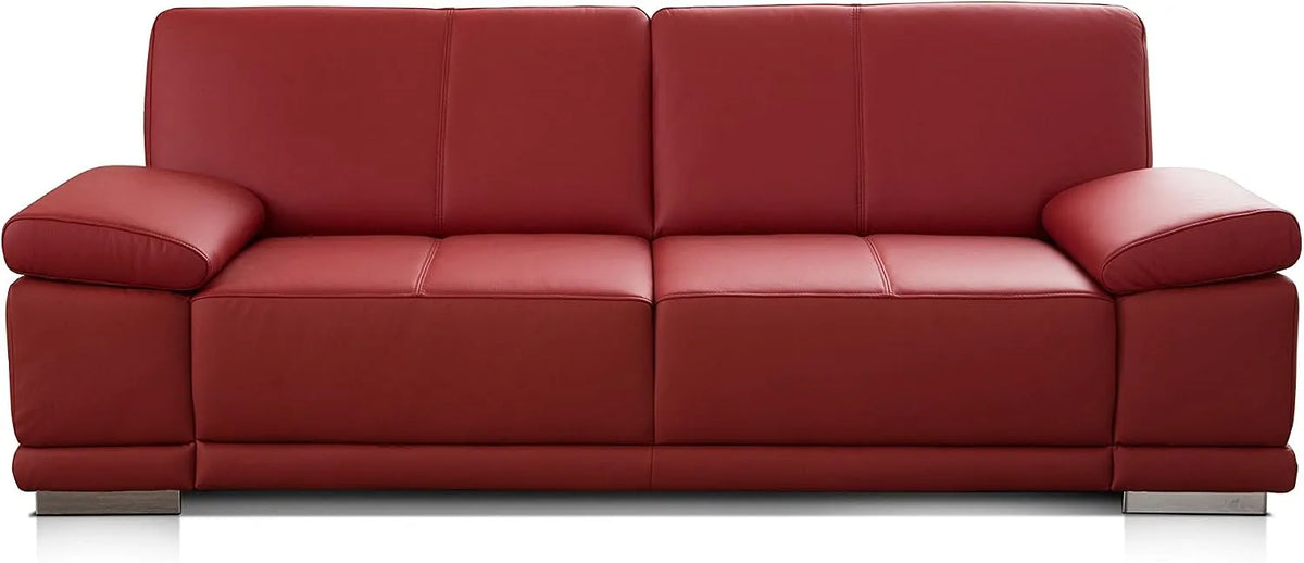 Sofa – Corianne, mit Lederbezug, mit Armlehnen, verstellbar, 5-Sitzer, 248 × 80 × 99, rot