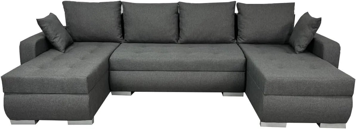 Ecksofa und Wohnlandschaft – U-Form, grau