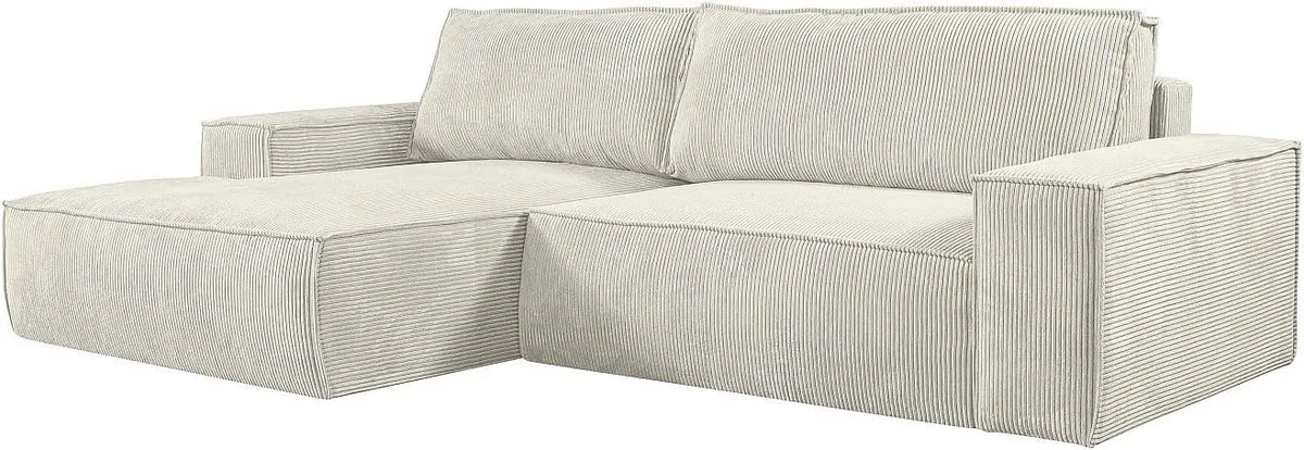 Ecksofa und Wohnlandschaft: MORABITO, linke Ausrichtung, mit Schlaffunktion, beige