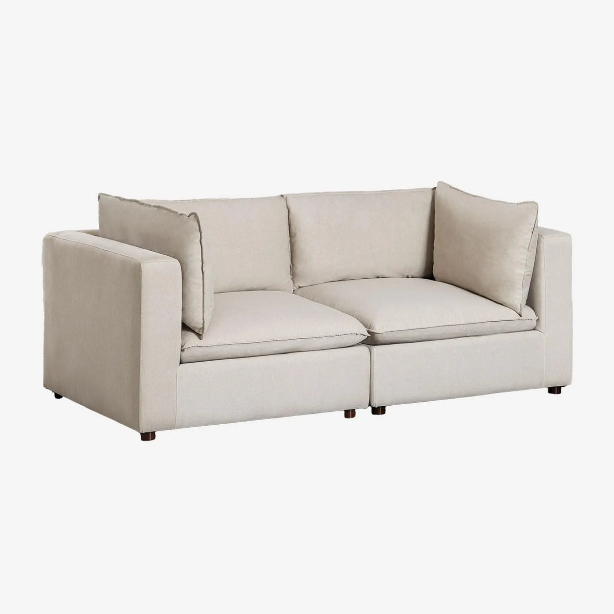 Modulares Sofa – aus Polyester, 2-teilig, beige