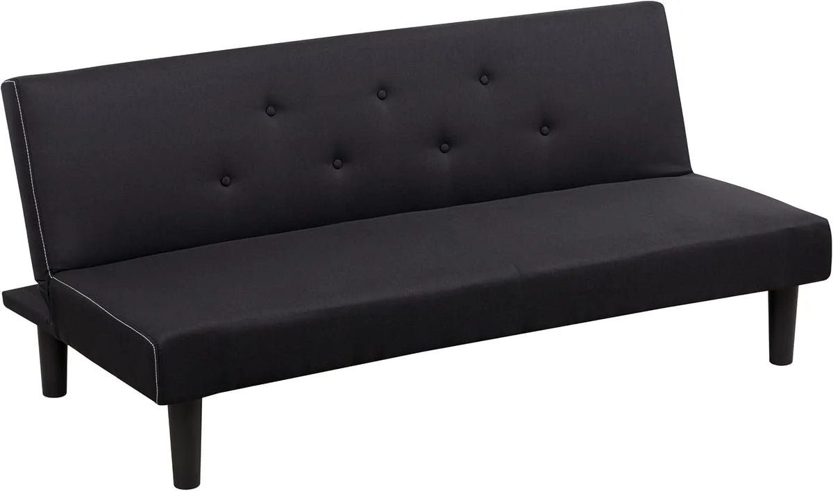 Polsterbett und gepolstertes Bettgestell — 3-Sitzer, 167 × 70 × 77 cm, 93 cm, schwarz, mit Stoffbezug