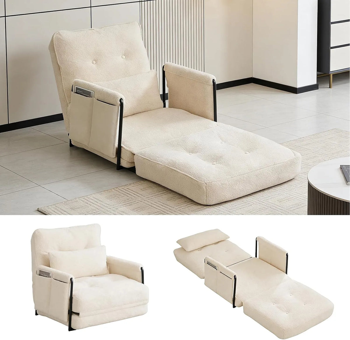 Relaxsessel und Fernsehsessel — mit Schlaffunktion, mit Armlehnen, mit Rückenlehne, klappbar, 180 × 68cm, verstellbar