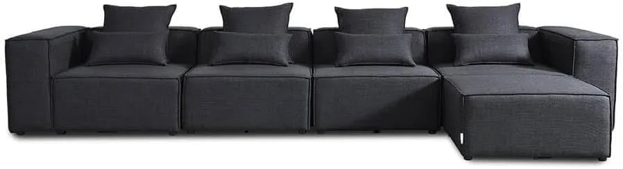 Eckmodul für Sofa – Ecksofa und Wohnlandschaft, modular, mit Kissen, 414 × 70 × 207 cm, 46 cm, 80 cm, anthrazit