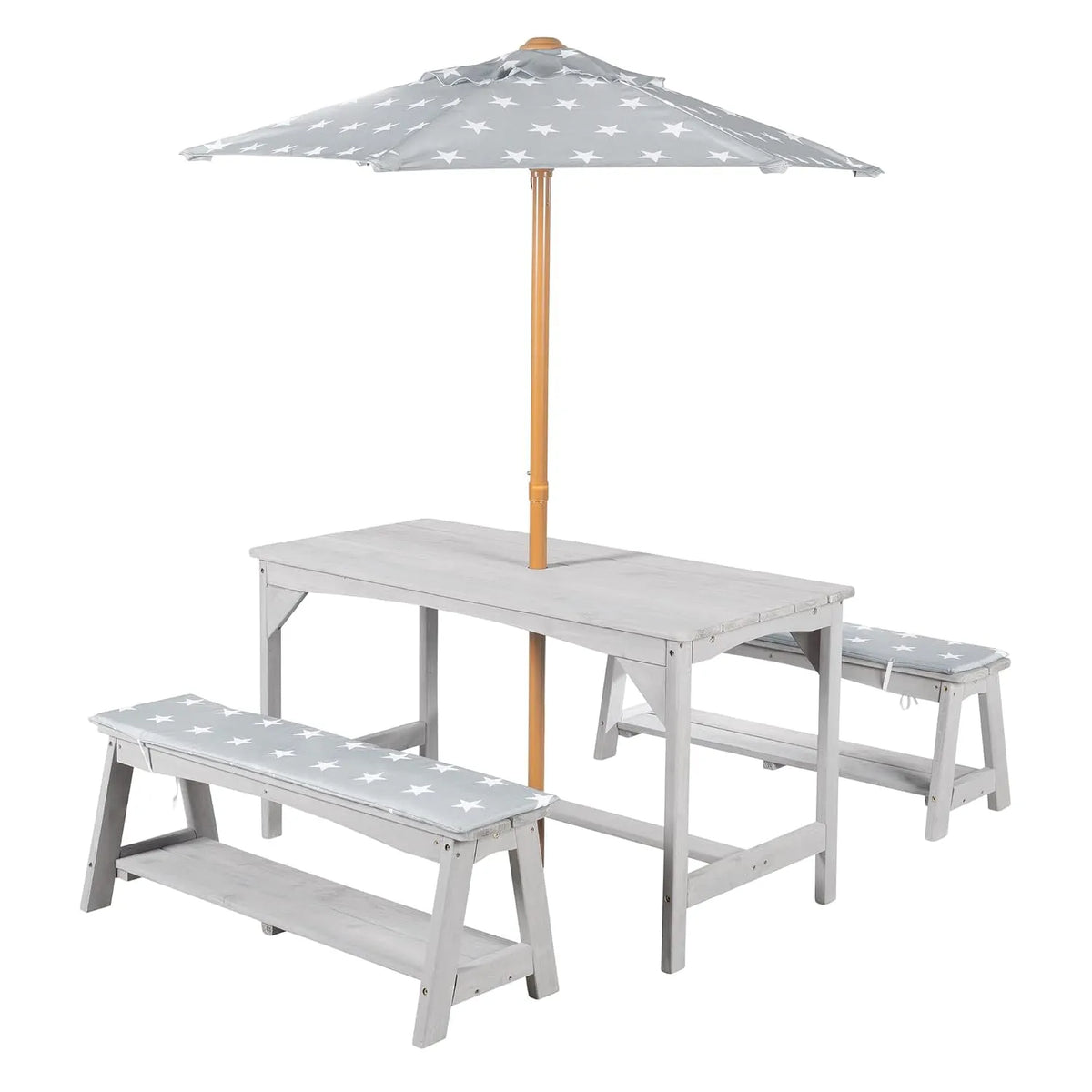 roba Kindersitzgruppe Outdoor+ aus Massivholz — grau