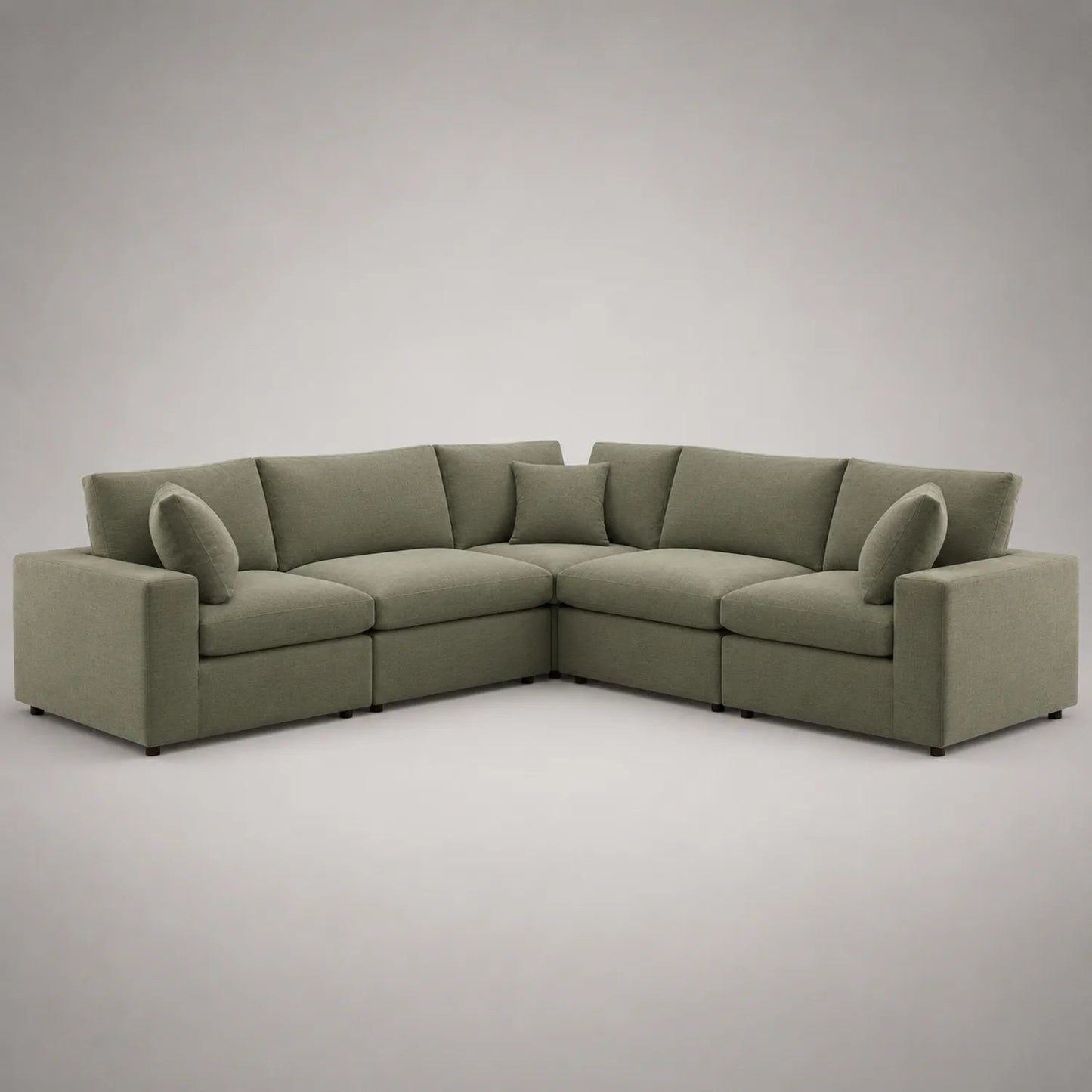 Ecksofa 5-teilig Polyestergewebe Grün