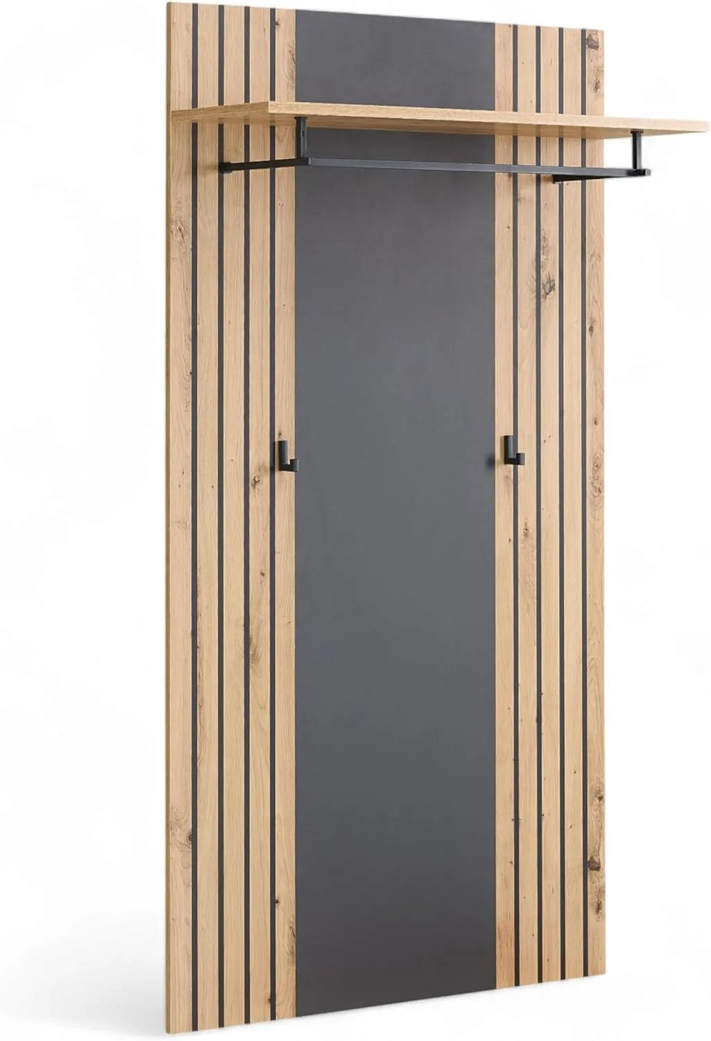 Lagos Garderobenpaneel in Artisan Eiche Optik — 80 × 150 × 28 cm, anthrazit