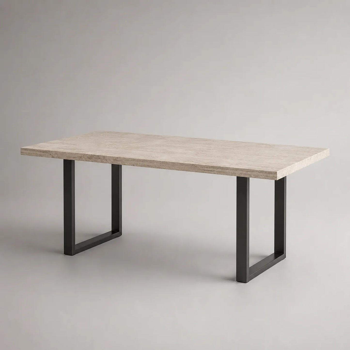 Rechteckiger Esstisch 160x90 cm mit MDF Marmoroptik und Metallgestell