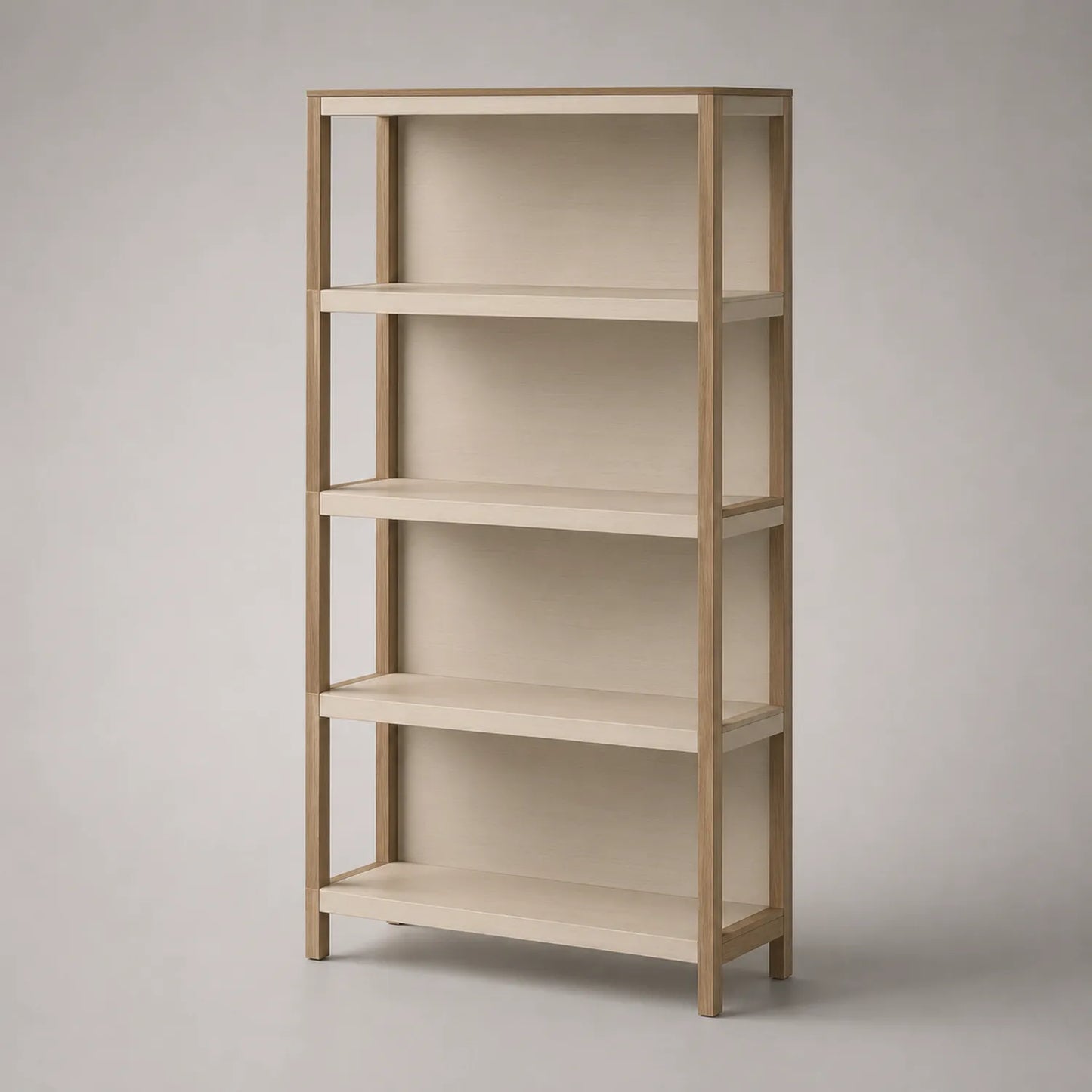 Eichenholz Bücherregal mit fünf Fächern, 180x90x30cm