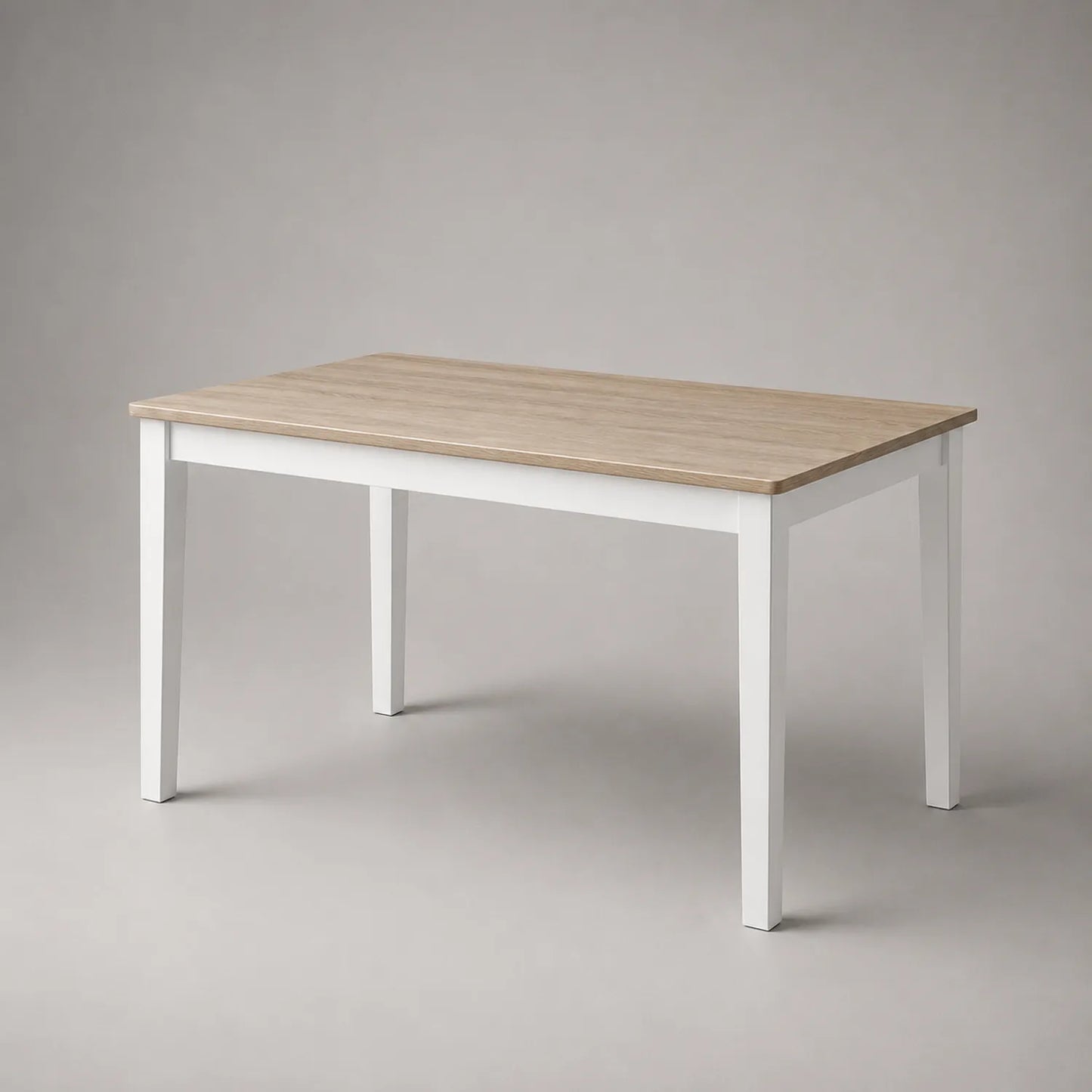 Rechteckiger Esstisch Holz MDF Eiche-Optik Weiß 120x75x75cm