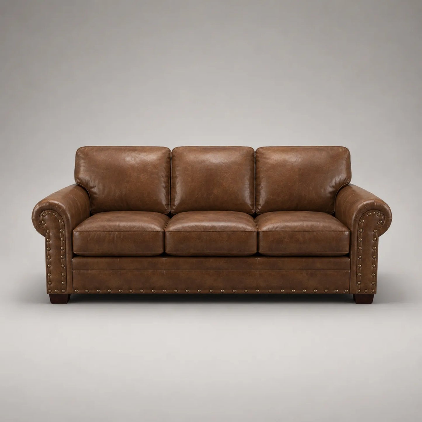 3-Sitzer Sofa Leder Braun
