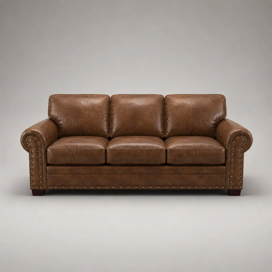3-Sitzer Sofa Leder Braun