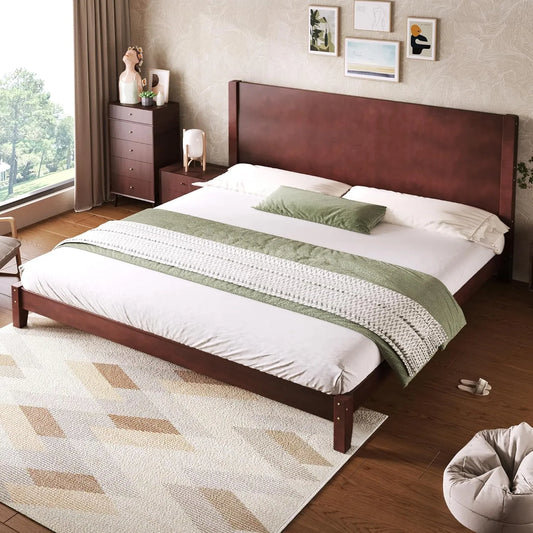 Bettgestell und Bettrahmen: MDF, mit Lattenrost, 180 × 200cm, braun