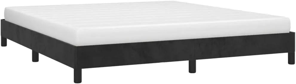 Polsterbett und gepolstertes Bettgestell – mit Samtbezug, mit Lattenrost, 180×200cm, schwarz