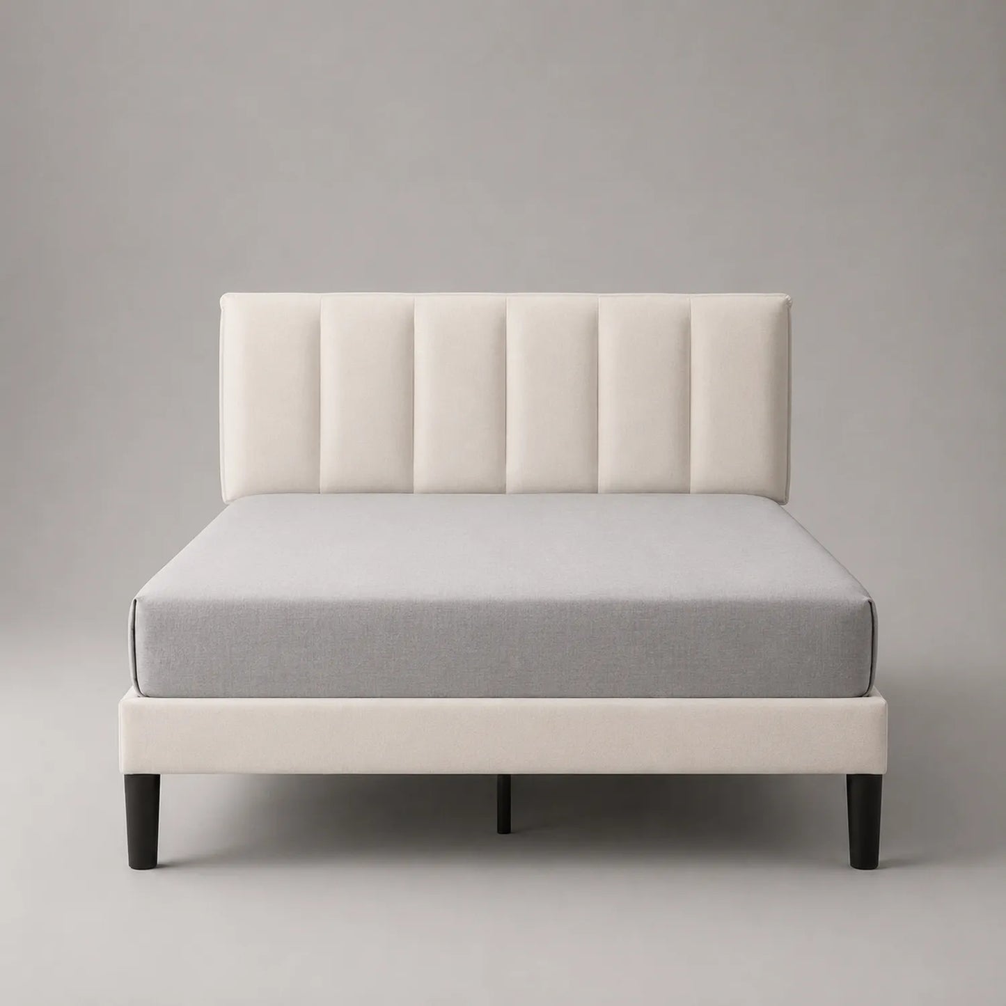 Polsterbett mit Mikrofaser Kopfteil Beige 200x160 cm
