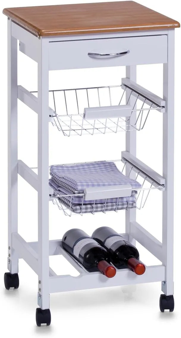 Zeller 13773 Küchenrollwagen: MDF, 36 × 36 × 76 cm, 40 × 40 cm, weiß