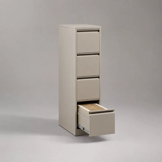 Metall-Aktenschrank mit 4 Schubladen, 132 cm hoch, beige