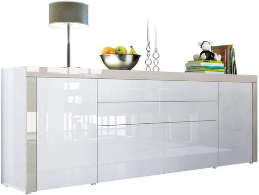 Sideboard und Anrichte: 2 Türen, 200 × 72 × 35 cm, weiß