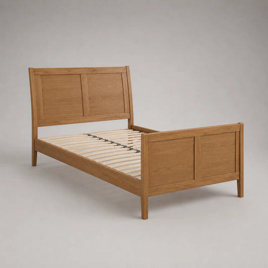 Einzelbett aus Eichenholz mit Lattenrost 200x100 cm