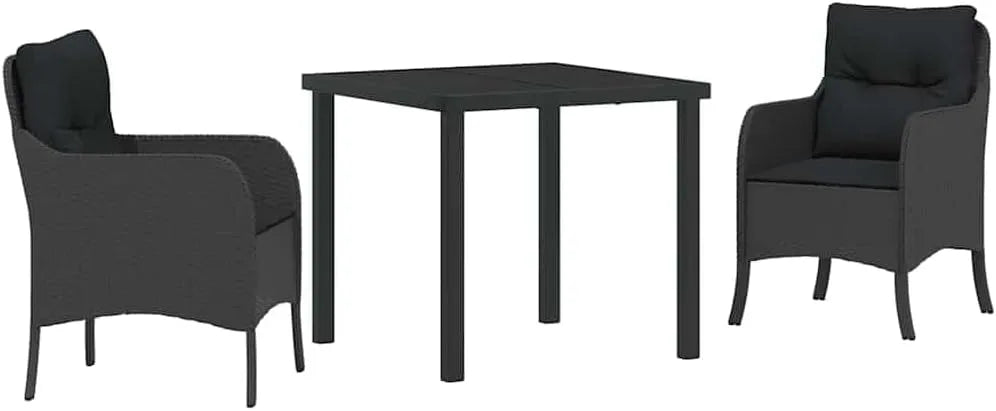 Gartenmöbel-Set und Lounge-Set: TLG, mit Kissen, aus Polyrattan, 5-TLG, 160 × 80 × 73 cm, 110 kg, schwarz
