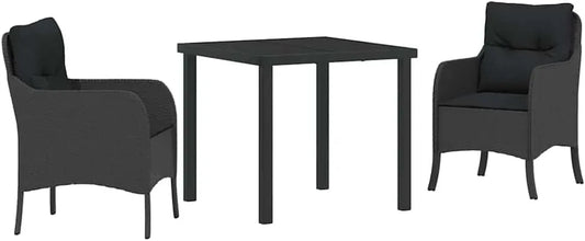 Gartenmöbel-Set und Lounge-Set: TLG, mit Kissen, aus Polyrattan, 5-TLG, 160 × 80 × 73 cm, 110 kg, schwarz