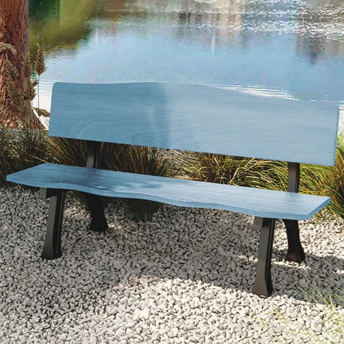 Gartenbank und Terrassenbank – aus Holz, wetterfest, aus Aluminium, 120 × 37 × 74cm