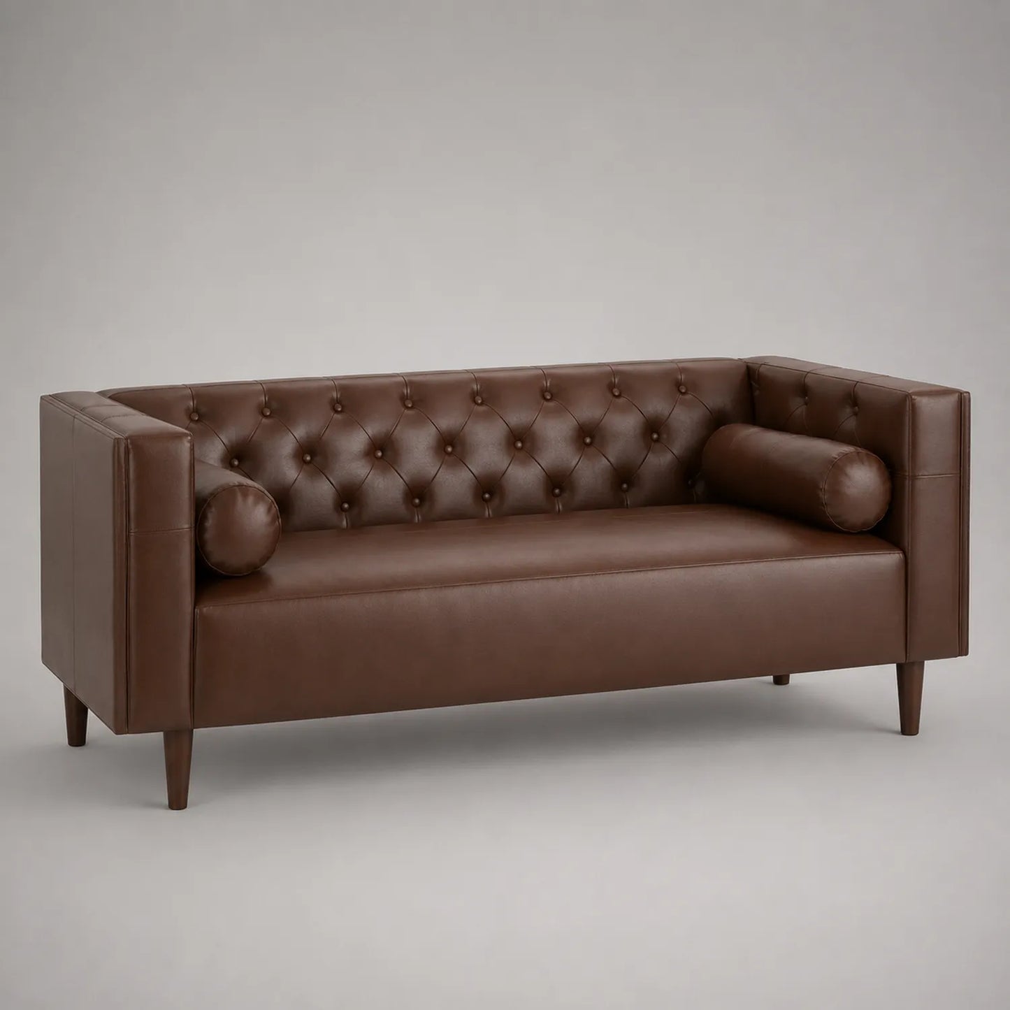 3-Sitzer Sofa Kunstleder Braun 200 cm