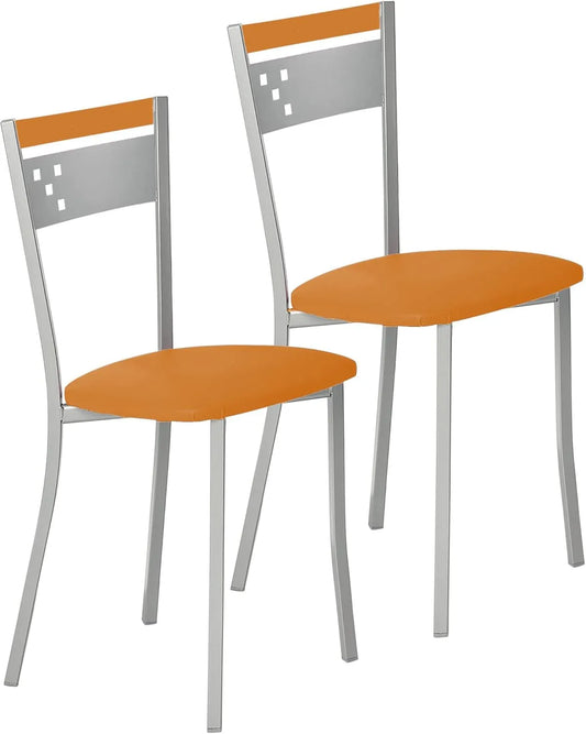 SCCABNA Zwei Küchenstühle — aus Metall, 45 cm, orange