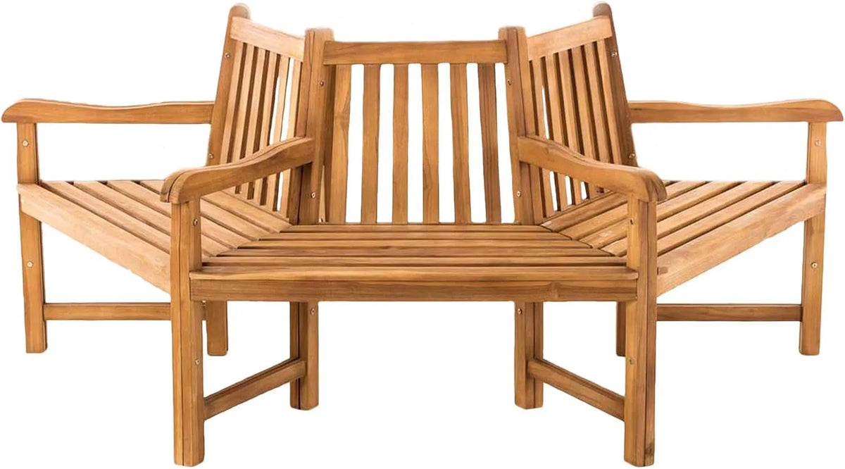 Baumbank — HANIM, aus Holz, 200 × 100 × 90 cm