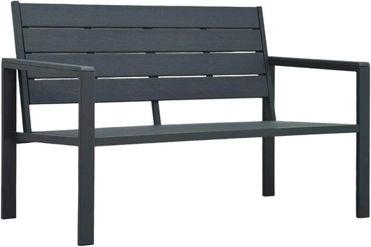 Gartenbank und Terrassenbank – aus Holz, 120 cm, grau